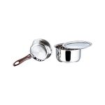 Vinod Stainless Steel Cookware Set of 2 | 1 Litre Saucepan, 1.8 Litre Tope | Capsule Bottom Patila Set with Steel Lid | Induction & Gas Base | 2 Year Warranty