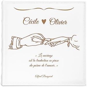Maverton Album Photo mariage à 500 photos avec personnalisation sur la couverture - Livre Photo pour couple - cadeau mariage - anniversaire de mariage - album photo pochette - maries