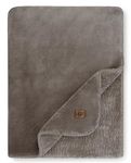 UGG 18964 Whitecap Plush Flannel Oversized Reversible Fleece Throw Blanket Comfortable Lightweight Decor Hotel Style Luxurious Machine Easy Care Washable Blankets, 178 x 127-cm, Light Fawn