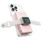 iWALK MAG-X Magnetic Wireless Power Bank with iWatch Charger,10000mAh PD Fast Charging Portable Charger Compact Battery Pack Compatible with iPhone 15/14/13/12 Series,Apple Watch Ultra/8/7/6/5/4