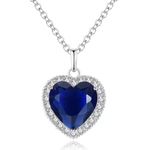 Titanic Heart of the Ocean Neckalce, AILUOR Sterling Silver Necklace Pendants Jewelry Mother's Day Gift (Silver)