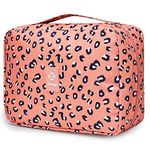 Travel Hanging Toiletry Wash Bag Makeup Cosmetic Organizer for Women Waterproof (Leopard)