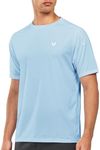 NORTHYARD Men's Athletic Running T-Shirts Quick Dry Workout Shirts Short-Sleeve Sports Gym Tee Tops Performance Activewear SkyBlue 4XL