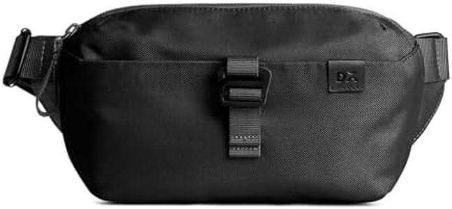 DailyObjects PET Orbit Fanny Unisex Sling Crossbody Waist Bag | Travel Pouch Bag | Stylish and Spacious | Adjustable Straps with G-Hook Closure | Made in India (Space Black)