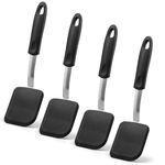 Silicone Cookie Spatula Turner, 4 Pack Mini Brownie Spatula Flexible Small Silicone Spatulas for Kitchen Nonstick Cookware Heat Resistant No Scratch Flipper for Egg Pancake