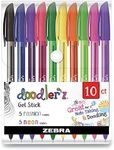 Zebra Pen Doodlerz Gel Stick Pen, Bold Point, 1.0mm, Assorted Glitter Colors, 10 Count(Pack of 1)