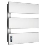 Heated Towel Racks for Bathroom, Electric Towel Warmers Wall-Mounted, Smart LED Control with Built-in Timer & Temperature, 21.6" x 17.7", Max 140°F, Plug-in & Hardwired, Fast Heating, Brushed Nickel