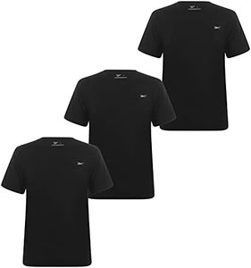 Reebok T- Shirt à Manches Courtes et col Rond Chemise, Noir, XL Homme