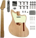 Ja DIY Electric Guitar Kit,Mahogany Body and Maplp Neck,Maplp Fretboard,Unfinished Uncut DIY Guitar Kit,Guitar Kits Build Your Own,Electric Guitars for Adults