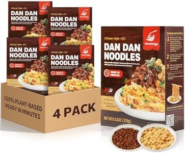 Noodology Dan Dan Ramen Noodles Prepared Meals Kits, Knife-Cut, Sun-Dried, Non-Fried, Healthy Spicy Noodles with Toppings & Chili Oil, Plant-Based, Easy Meals In Minutes, 9.5 0unce, 4-Pack