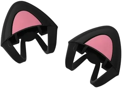 kwmobile Cat Ears for Overear Headphone (Set of 2) - Fits Headbands 1" to 1.5" (2.5cm to 3.8cm) Diameter - Black/Dark Pink