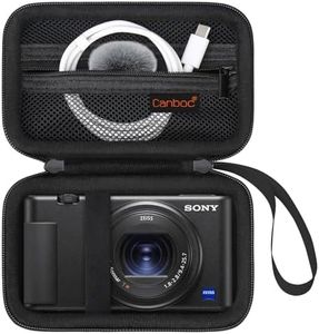 Canboc Carrying Case for Sony ZV-1 Digital Camera for Content Creators, Sony ZV1 Vlogging Camera Bag, Zipper Mesh Pocket fits USB Cable, Batteries, Black