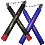 GiantGo 2 Pairs Martial Arts Foam Nunchucks - Practical Portable Training Nunchakus - Premium Practice Cord Nunchaku, Safety, Perfect for Kids, Adults, and Beginners