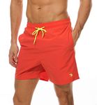 Rdruko Men's Swim Trunks Quick Dry Shorts with Mesh Lining Swimwear Bathing Suits(Orange, CA XL)