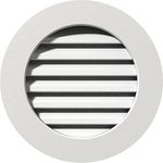 Ekena Millwork GVPRO12X1201FUN Round Gable Vent (17"W x 17"H Frame Size): Functional, PVC Gable Vent w/ 1" x 4" Flat Trim Frame, 12"W x 12"H