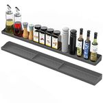 Stove Top Shelf,30" Length Spice Rack Organizer Over the Stove,Silicone Magnetic Stove Top Shelf for Kitchen Stove,Stove Spice Shelf with 6 Magnets, for Kitchen Cabinets,Easy Installation (Grey)