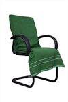 Shree Shyam Cotton Solid Luxury Office Chair Towel with Tie Knots 500 GSM (Green)