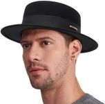 Unisex Classic Wool Pork Pie Hat, F