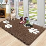 Vaukki Indoor Entryway Rug, Non Slip Absorbent Mud Trapper Mats, Low-Profile Inside Floor Mats, Welcome Mat for Front Door, Dog Washable Puppy Rugs Door Carpet for Entryway (Khaki, 36"x59")