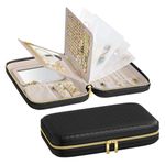 SONGMICS HOME RONNE Collection - Travel Jewelry Case, Jewelry Organizer Box, Ink Black UJBC204B01