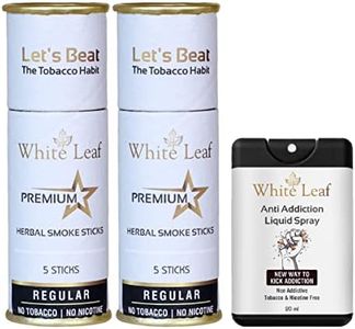 White Leaf Premium Herbal Smokes Cigarettes - Tobacco and Nicotine Free (Regular Flavored 2 Pack Of 10 Smoke, Shot -1)