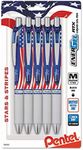 Pentel PENBL77USABP5A - EnerGel Stars Stripes Liquid Gel Pens