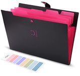 Skydue Letter A4 Paper Expanding File Folder Pockets Accordion Document Organizer (Black)