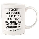 Boss Day Gift Mug I Never Asked to Be The World's Best Boss Funny Ceramic Coffee Cup Gift Idea for Boss Manager Director Employer Coworkers Coffee Mugs 11Oz …