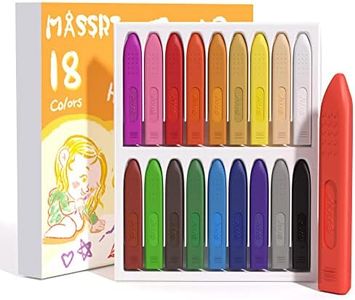 MASSRT Triangle Jumbo Crayons for Toddlers, 18 Colors Mess Free Unbreakable Crayon Gifts, Easy to Hold Washable Crayons for Kids, Safe Coloring Gifts for Babies and Children