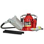 BIG RED 20 Ton (40,000 LBs) Torin Welded Low Profile Pneumatic Air Hydraulic Car Bottle Jack with Aluminum Alloy Pump and Unique Slow Release Equipment for Auto Repair and House Lift, Red，TQ20006D