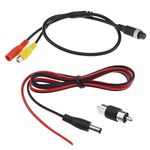 Be In Your Mind 4 PIN Female to RCA Female Cable with RCA Male to Male Adapter and 5.5x2.1mm Power Cable for CCTV Surveillance Camera Audio and Video Signals