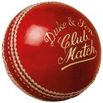 Dukes Club Match Senior Cricket Ball, Red