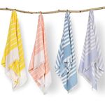 Mush 100% Bamboo Ultra-Compact Turkish Towel Super Soft,Absorbent, Quick Dry,Anti-Odor Bamboo Towel for Bath, Travel, Gym, Swim and Workout (4, Ice melt Blue,Yellow,New Peach,Muted Blue),250 tc