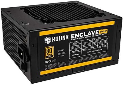 KOLINK Enclave 80 Plus Gold PSU PC Power Supply 700 Watt, Modular Power Supply, Quiet 120 mm Fan, Computer Power Supply, PC ATX Power Supply, PSU Power Supply Unit for Computers, Quiet PC Power Supply