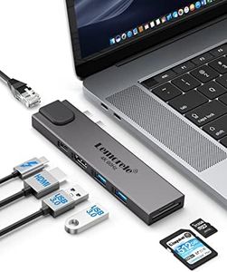 Lemorele USB C Docking Station for MacBook, 7 in 2 USB C Hub with Thunderbolt 3, Gigabit Ethernet, 4K@60Hz HDMI, 2*USB 3.0, SD/TF 3.0 Card Slots, Designed for MacBook Pro/Air M1 M2 2022 2021 2020..