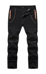 TBMPOY Men's Outdoor Hiking Work Pants Quick Dry Waterproof Lightweaght Mountain Fishing Pants Zipper Pockets(Black CA 34)