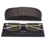 CGID Unisex Lightweight Rimless Frameless Rectangle Reading Glasses Mens Womens Spring Hinge Fashion Readers Reading Glasses +1.25