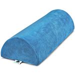 AllSett Health Large Half Moon Bolster Pillow for Legs, Knees, Lower Back and Head, Lumbar Support Pillow for Bed, Sleeping | Semi Roll for Ankle and Foot Comfort - Machine Washable Cover, Navy