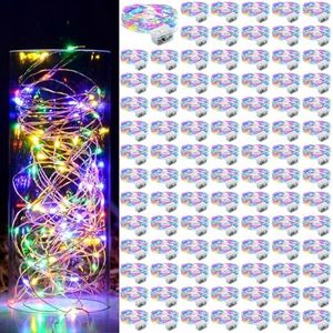 Aogist 100 Pack Multicolor Fairy Lights 7ft 20 LED Waterproof String Light