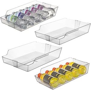 ClearSpace Adjustable Can Organizer for Refrigerator - Expandable Soda Can Dispenser Design Fits Most Cabinets, Pantries, & Refrigerators - Organize Beverages, Soup, & Canned Goods Easily, 4 Pack