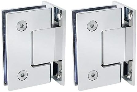 Alise Glass Shower Door Hinges, 90 Degree Hinges for Bathroom Doors,Heavy Duty Stainless Steel Cabinet Hinge Wall to Glass,Frameless Shower Doors Hardware Replacement Part,Polished Chrome (2P)