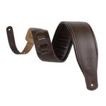 Levy's Leathers 3" Wide Amped Leather Series Guitar Strap with Foam Padding and Garment Leather Backing; Dark Brown (M26PD-DBR_DBR)
