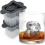 Tovolo Bulldog Shaped Ice Molds, Set of 2 - Large Ice Mold Gift Ideal for Dog Lovers - Unique Ice Mold Chills Drinks - Odor-Free Freezer Storage, Dishwasher-Safe with Silicone Plunger