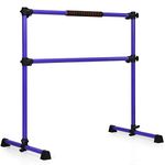 GOFLAME Ballet Barre Portable Double, 4FT Freestanding Ballet Barre Adjustable, Heavy Duty Dancing Stretching Ballet Bar for Home, Dance Barre, Fitness Ballet Bar (Purple)