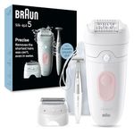 Braun Silk-épil 5 Epilator, Wet and Dry Epilator, Includes Shaver Head, Trimmer Comb, Bikini Trimmer and Attachments, SE5-230, Flamingo Pink