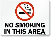 SmartSign by Lyle S-9589-PL-14 "No Smoking in This Area" Plastic Sign with Graphic, 10" x 14", Black/Blue/Red on White