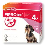 Beaphar - FIPROtec Spot-On for Small Dogs (2–10kg) - Kills Fleas & Ticks - Vet Strength Treatment - 4 Pipettes