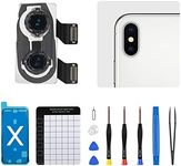 DGSCSMY for iPhone X Back Camera Replacement OEM for iPhone 10 12MP Main Rear Lens Parts iPhoneX 5.8" with Wide Telephoto Lens OIS HDR Photos 4K Video Fix Repair Assemble Tool Kit A1865 A1901 A1902