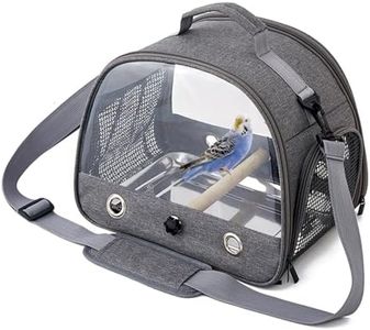 Cozioz Portable Bird Travel Carrier - Small Parrot and Parakeet Carrier with Standing Perch, Stainless Steel Tray, Side Access Window, and Collapsible Design