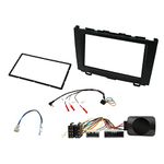 Compatible with Honda CR-V 2007-2009 Full Car Stereo Installation Kit, BLACK Double DIN fascia panel, steering wheel control interface, an antenna adapter and universal patchlead